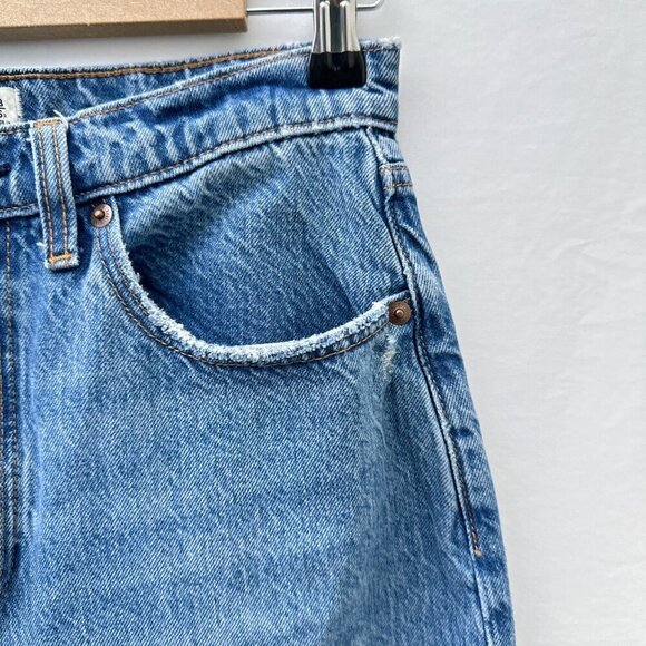 Abercrombie & Fitch The Loose High Rise Distressed Jeans Acid Wash Denim Women 2 - Picture 6 of 15